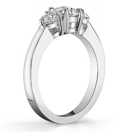 6mm/4mm Round Brilliant Moissanite 3-Stone Ring (1.25ct)