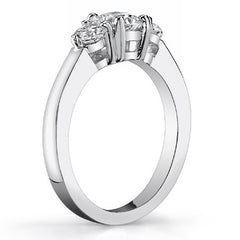 5mm/3.5mm Round Brilliant Moissanite 3-Stone Ring (0.80ct)