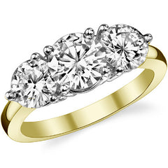 7mm/6mm Round Brilliant Moissanite 3-Stone Ring (2.75ct)