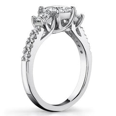 1.82ct (5.5mm/3.5mm) Princess cut Moissanite 3-Stone Ring