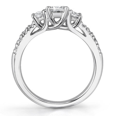 1.12ct (4.5mm/3.0mm) Princess cut Moissanite 3-Stone Ring