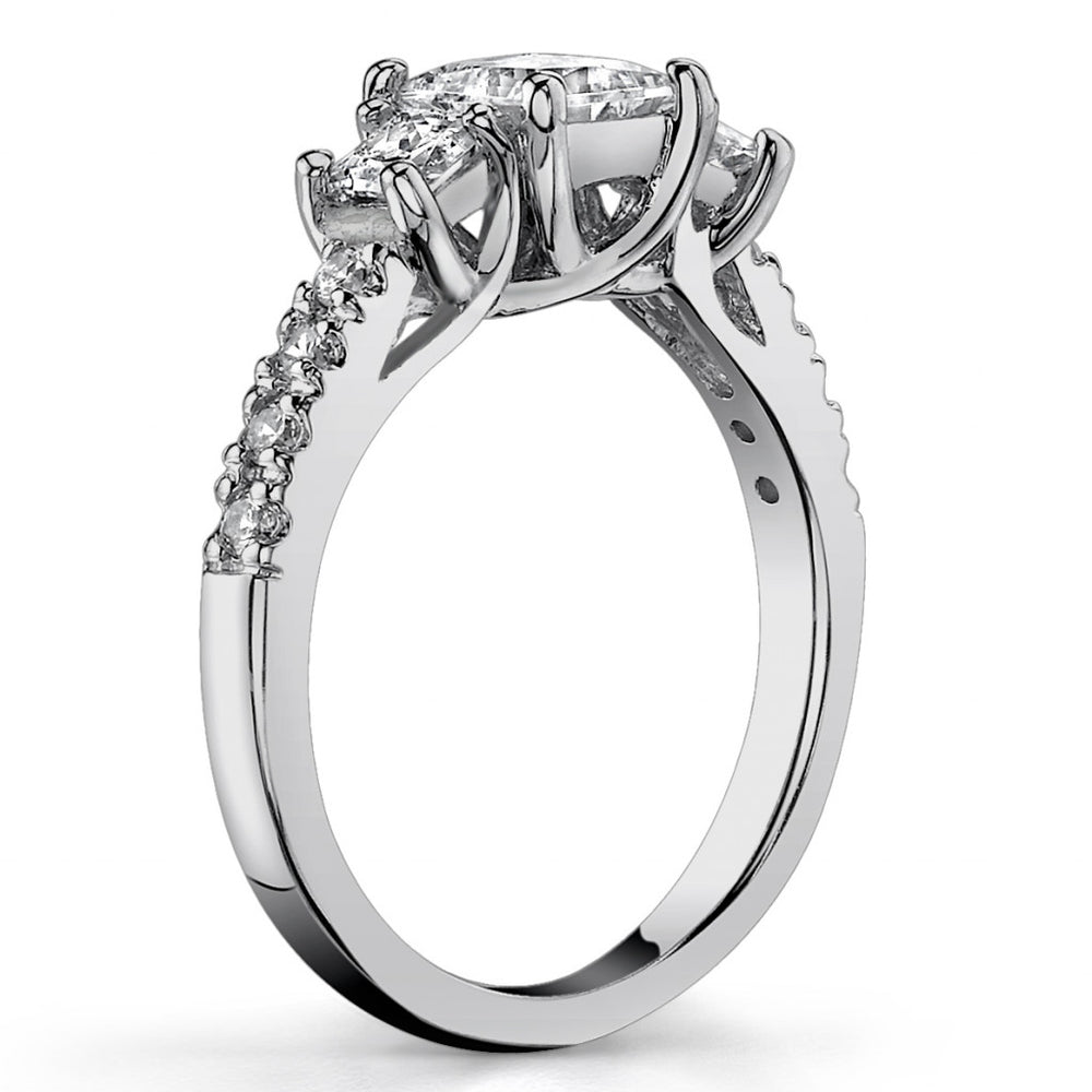 1.12ct (4.5mm/3.0mm) Princess cut Moissanite 3-Stone Ring