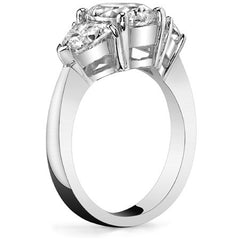 (3.85ct) 9x7mm/6mm Oval & Trillion Moissanite Three-Stone Ring