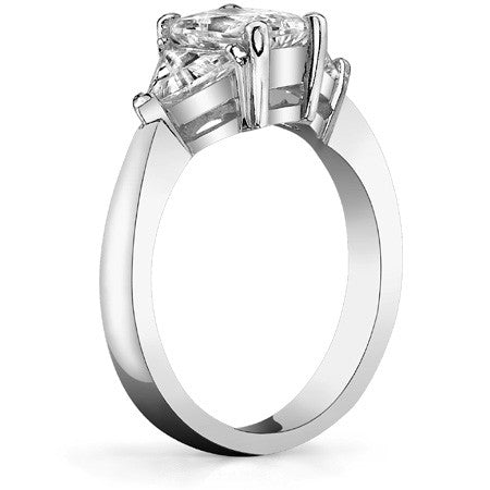 7x5mm, 5mm Radiant/Emerald & Trillion Moissanite 3-Stone Ring