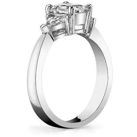 7x5mm, 4mm Radiant/Emerald & Trillion Moissanite 3-Stone Ring