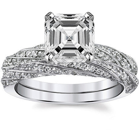 Diamond Twisted Helix Engagement Ring, 0.37ct