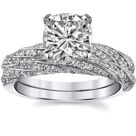 Diamond Twisted Helix Engagement Ring, 0.37ct