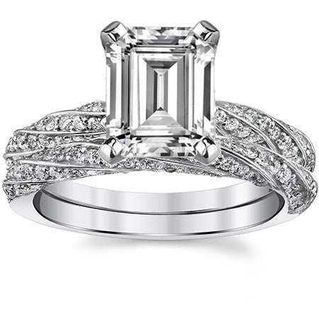 Diamond Twisted Helix Engagement Ring, 0.37ct