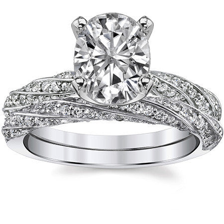 Diamond Twisted Helix Engagement Ring, 0.37ct