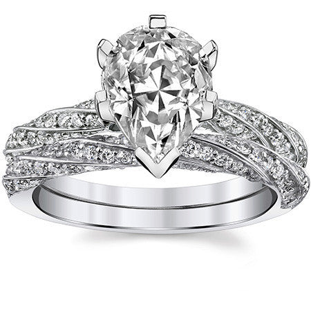 Diamond Twisted Helix Engagement Ring, 0.37ct
