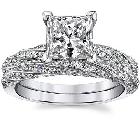 Diamond Twisted Helix Engagement Ring, 0.37ct
