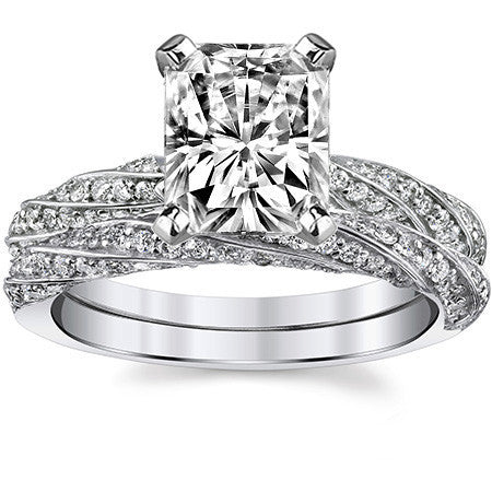 Diamond Twisted Helix Engagement Ring, 0.37ct