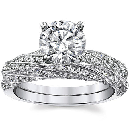 Diamond Twisted Helix Engagement Ring, 0.37ct