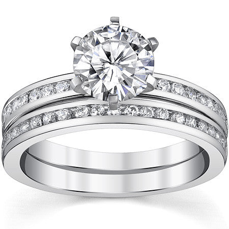 Moissanite Engagement Ring, 0.27ct Channel Set