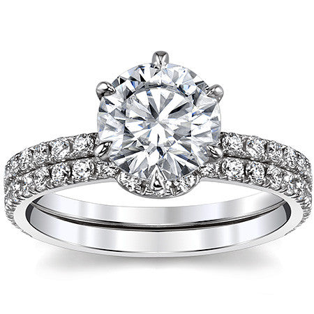Petite Round Brilliant Moissanite Engagement Ring