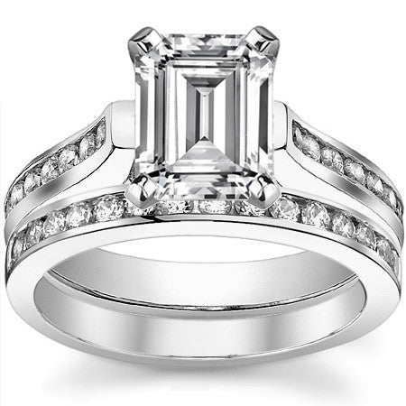 Round Brilliant Moissanite Cathedral Engagement Ring Setting 0.32ct