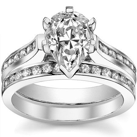 Round Brilliant Moissanite Cathedral Engagement Ring Setting 0.32ct