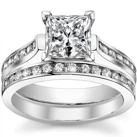 Round Brilliant Moissanite Cathedral Engagement Ring Setting 0.32ct