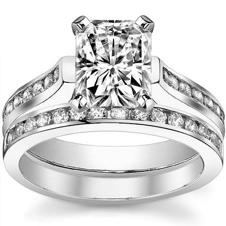 Round Brilliant Moissanite Cathedral Engagement Ring Setting 0.32ct