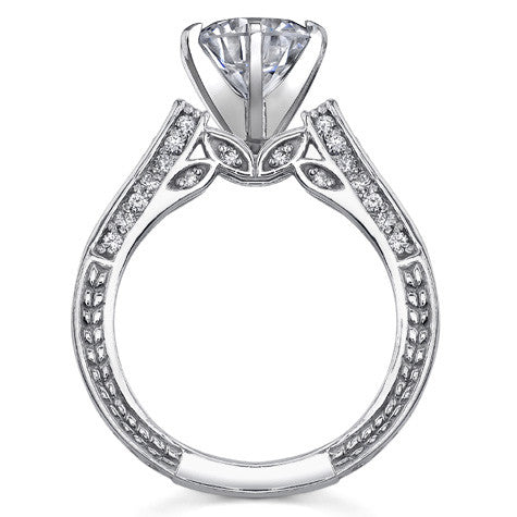 Round Brilliant Moissanite Antique Style Wedding Set