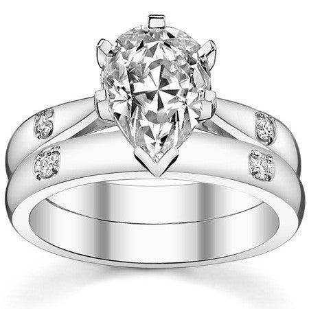 Round Brilliant Moissanite Cathedral Engagement Ring Setting