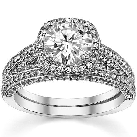 Round Petite Legacy Style Moissanite Engagement Ring