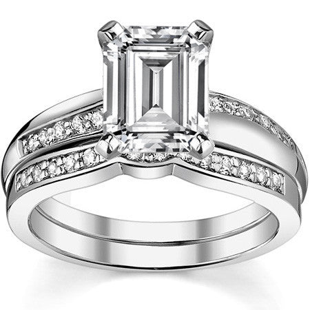 Round Brilliant Moissanite Engagement Ring, 0.10ct