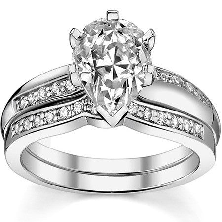Round Brilliant Moissanite Engagement Ring, 0.10ct