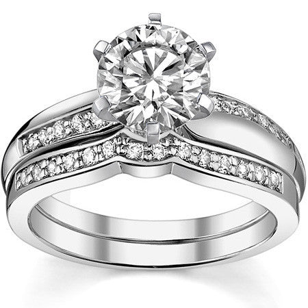 Round Brilliant Moissanite Engagement Ring, 0.10ct