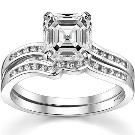 Round Brilliant Moissanite Bypass Engagement Ring, 0.12ct