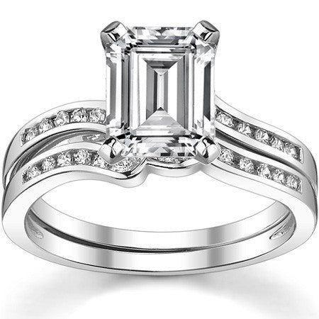 Round Brilliant Moissanite Bypass Engagement Ring, 0.12ct