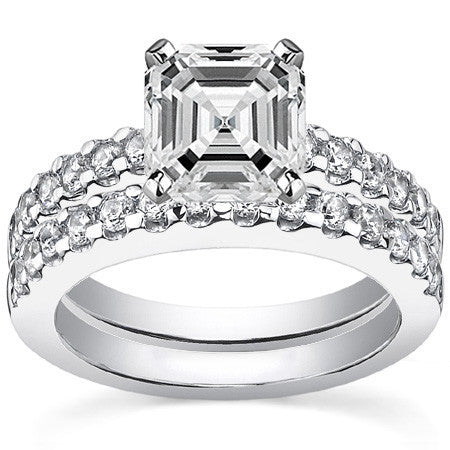 2mm Round Brilliant Moissanite Engagement Ring Setting 0.36ct