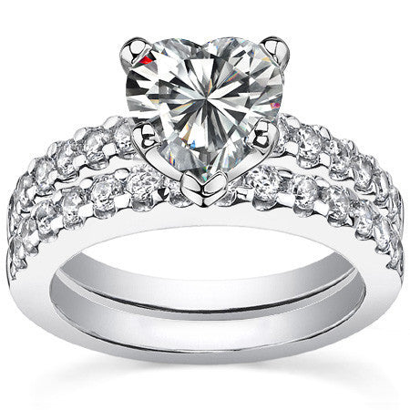 2mm Round Brilliant Moissanite Engagement Ring Setting 0.36ct