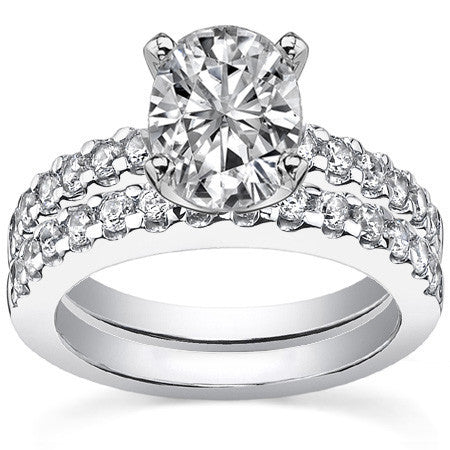 2mm Round Brilliant Moissanite Engagement Ring Setting 0.36ct