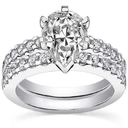 2mm Round Brilliant Moissanite Engagement Ring Setting 0.36ct