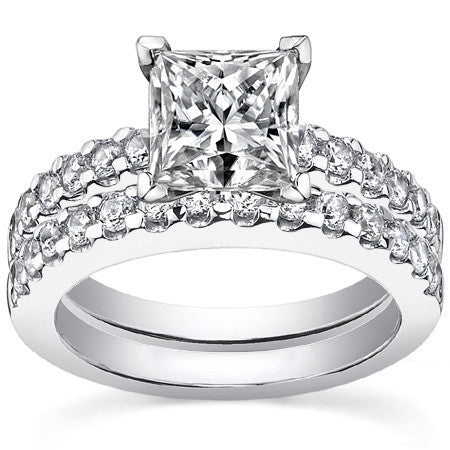 2mm Round Brilliant Moissanite Engagement Ring Setting 0.36ct