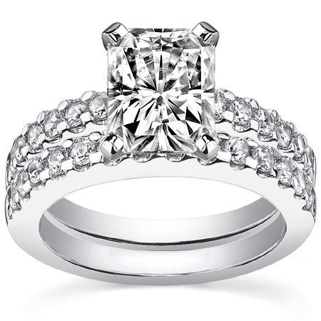 2mm Round Brilliant Moissanite Engagement Ring Setting 0.36ct