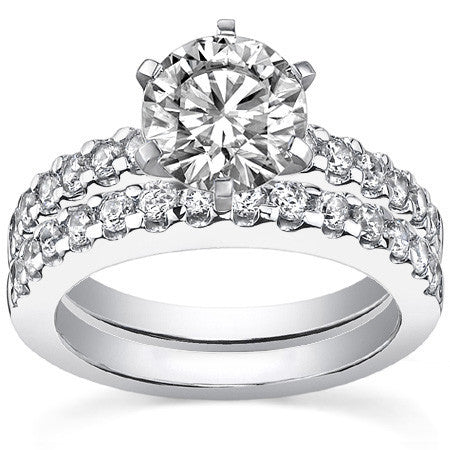 2mm Round Brilliant Moissanite Engagement Ring Setting 0.36ct