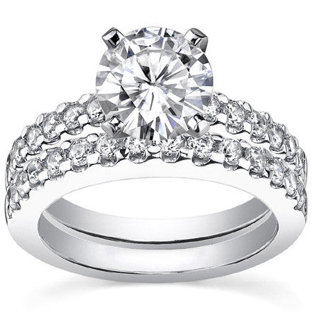 2mm Round Brilliant Moissanite Engagement Ring Setting 0.36ct