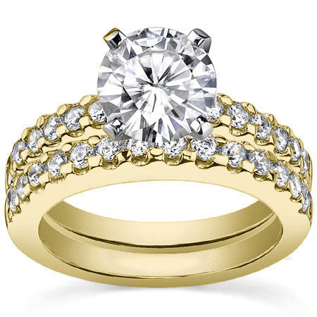 2mm Round Brilliant Moissanite Engagement Ring Setting 0.36ct