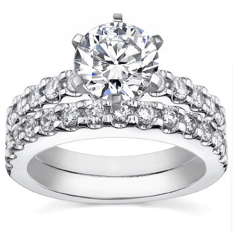 Round Brilliant Moissanite Engagement Ring Setting 0.72ct