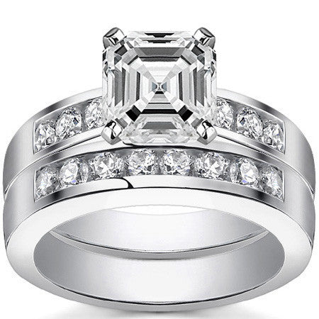 Round Brilliant Moissanite Channel Engagement Ring (0.36ct)