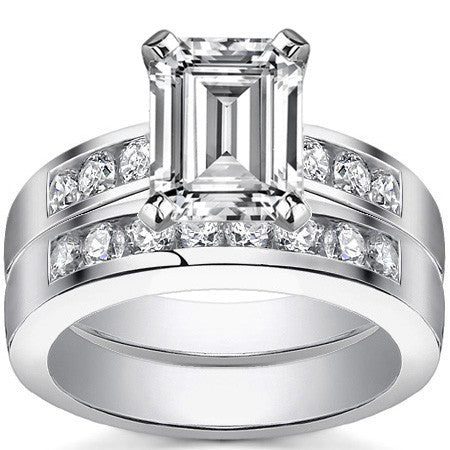 Round Brilliant Moissanite Channel Engagement Ring (0.36ct)