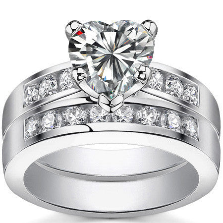Round Brilliant Moissanite Channel Engagement Ring (0.36ct)