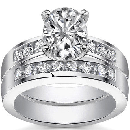 Round Brilliant Moissanite Channel Engagement Ring (0.36ct)