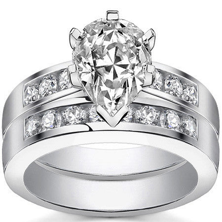 Round Brilliant Moissanite Channel Engagement Ring (0.36ct)