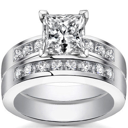 Round Brilliant Moissanite Channel Engagement Ring (0.36ct)