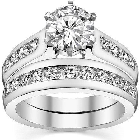 2.5mm Round Brilliant Moissanite Engagement Ring Setting 0.5ct