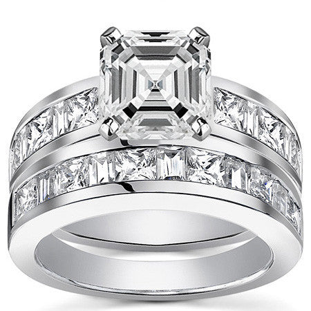 Square & Diamond Baguette Engagement Ring, 1.4ct