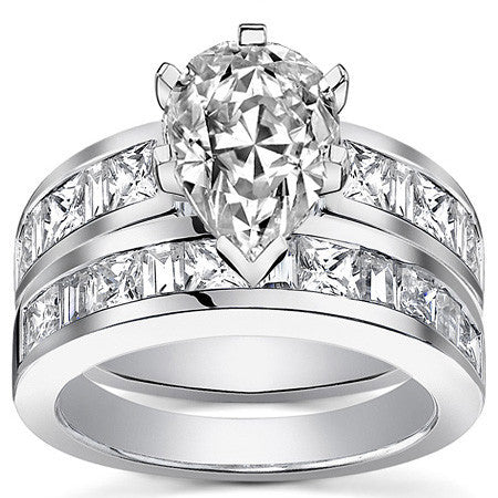 Square & Diamond Baguette Engagement Ring, 1.4ct